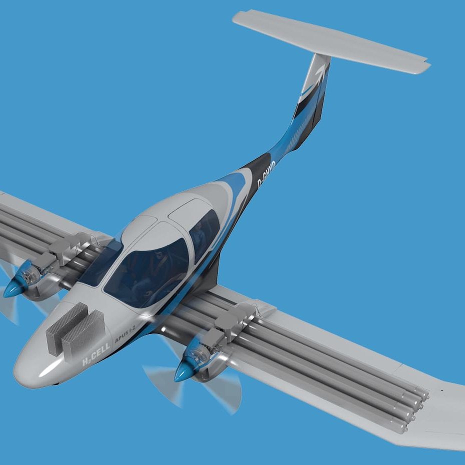 Apus Wasserstoff-Flugzeug blue