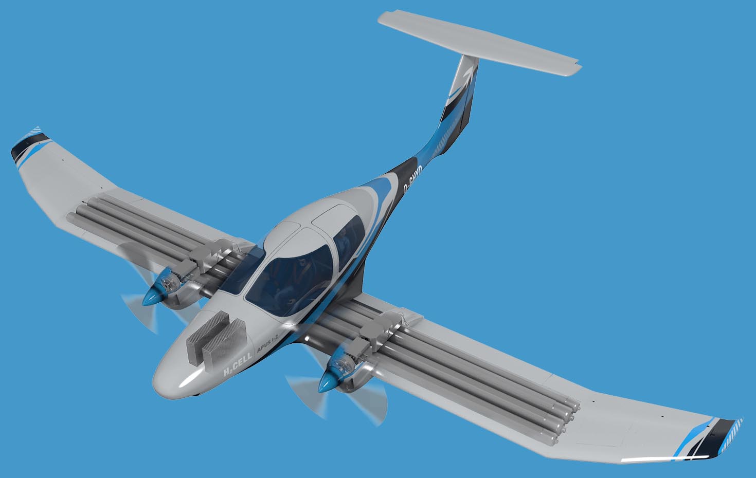 Apus Wasserstoff-Flugzeug blue